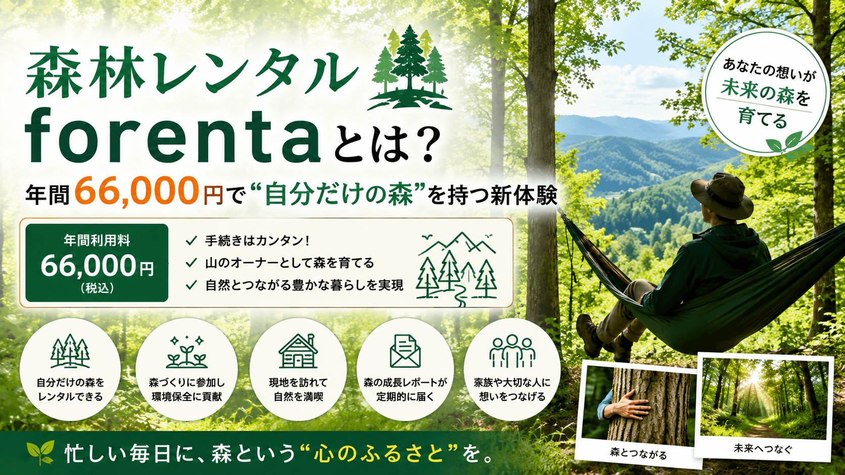 森林レンタルforentaとは?年間66,000円で"自分だけの森"を持つ新体験
