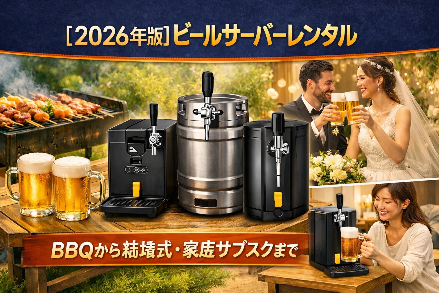 結婚式のビールサーブ・BBQ向けビールサーバーレンタル8社比較【2026年
